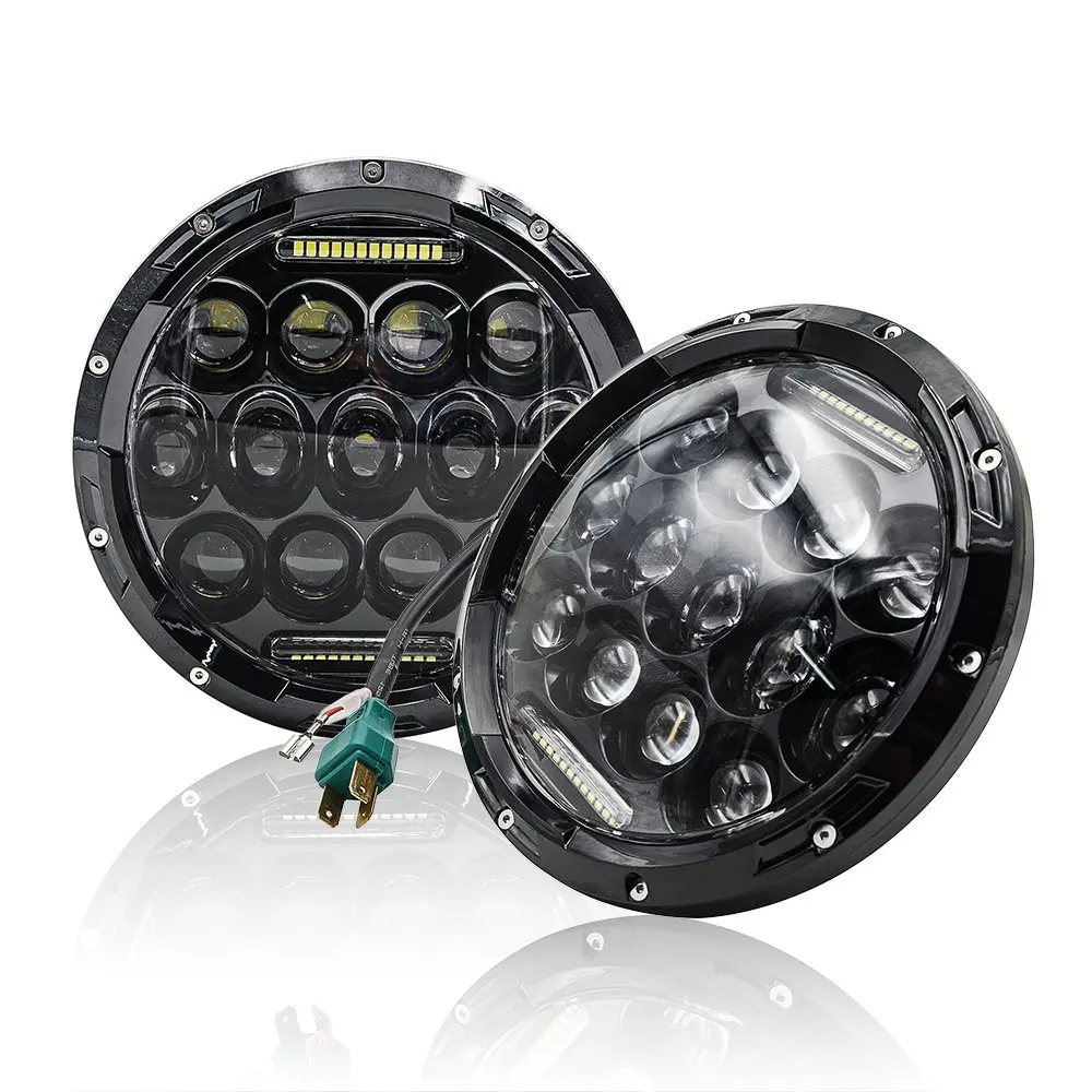 7 ''круглые светодиодные фары 75 Вт дальнего света 35 ближнего с DRL для Jeeps Wrangler JK