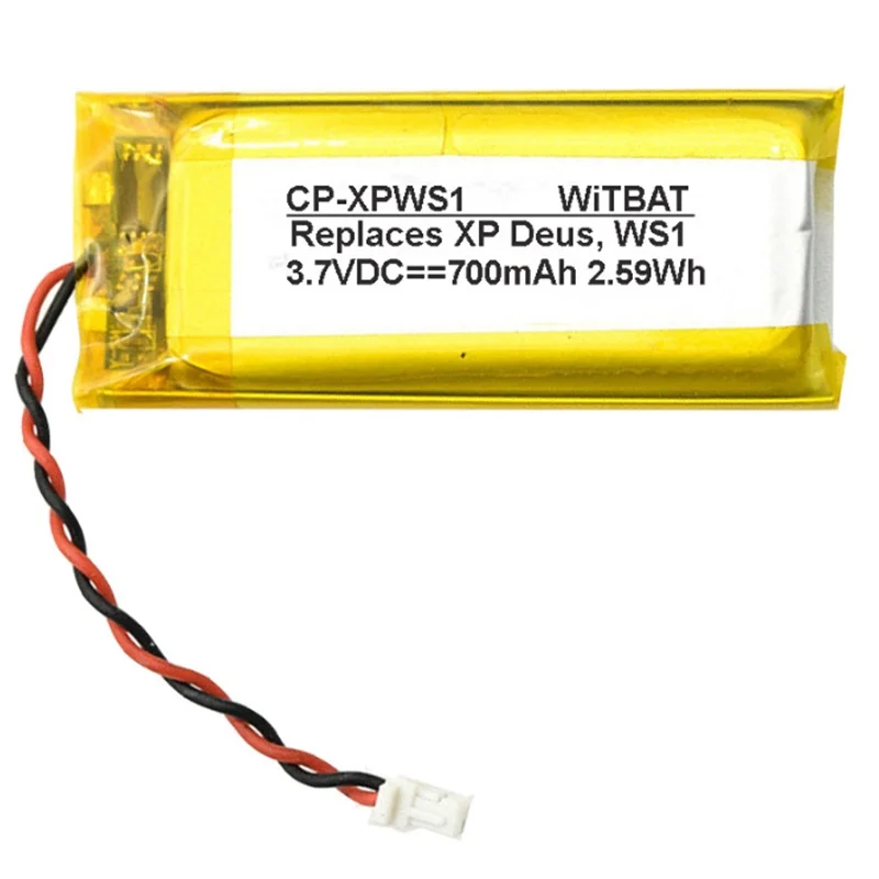 

New Battery for XP Deus,WS1,WS2,WS3,WS4,WS5 Metal Detectors Li-Polymer Rechargeable Accumulator Replacement Pack 3.7V 700mAh