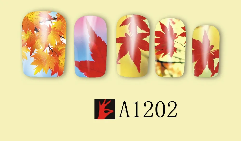 12 упак./лот переводка NAIL ART наклейки на ногти татуировки слайдера полное покрытие