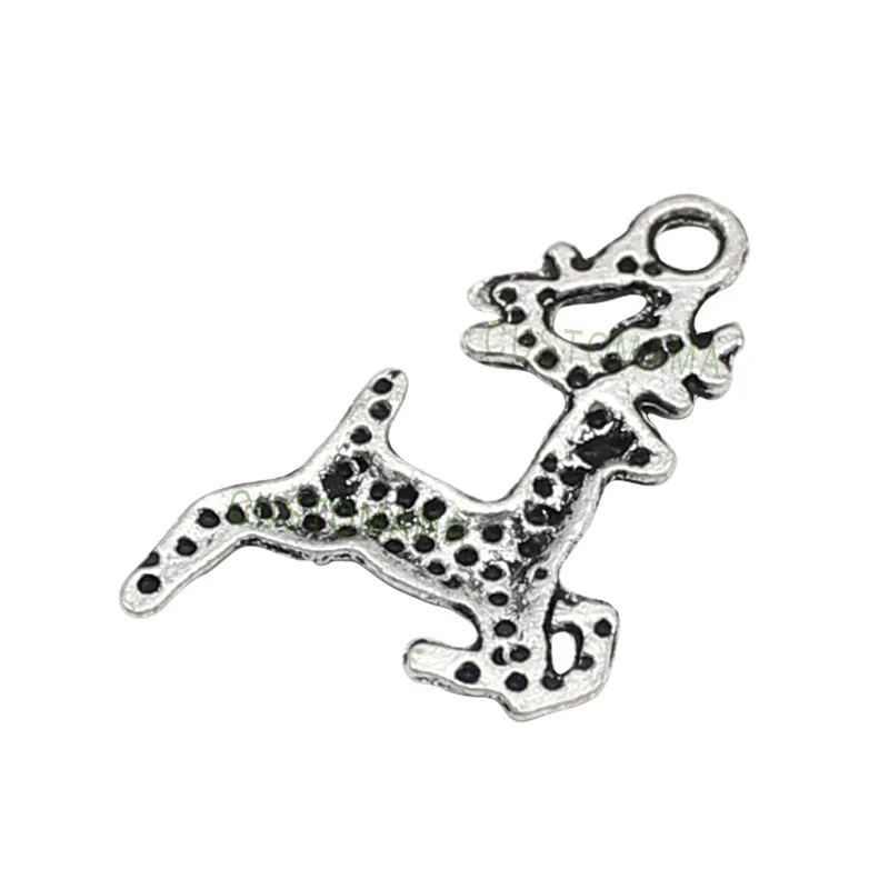 

100pcs-Reindeer charms, Antique Tibetan Silver Deer Charms Pendant 20x15mm