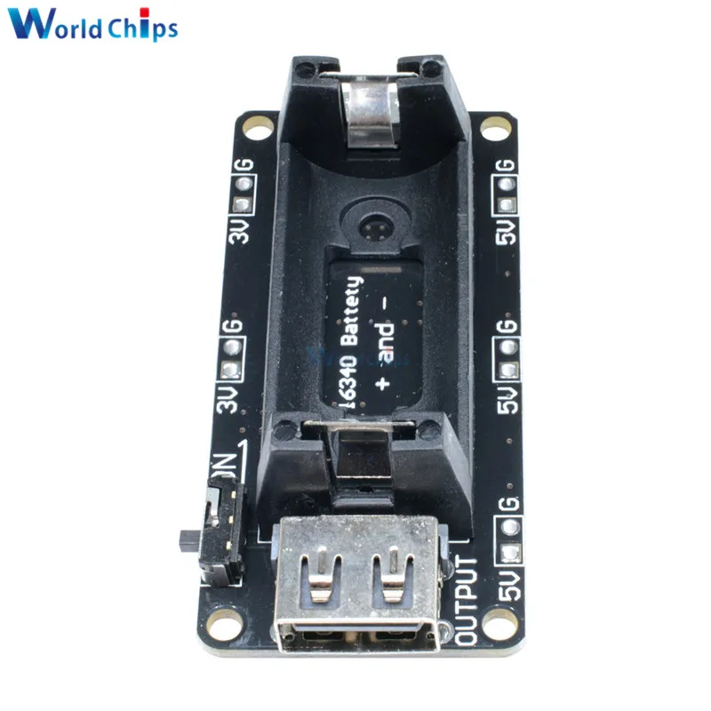 Двойной выход Micro USB 3 В 5 в 16340 блок питания модуль зарядки аккумулятора держатель