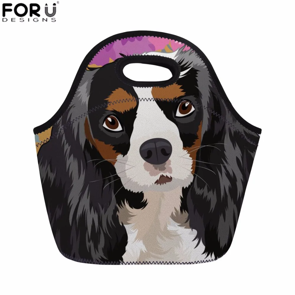 FORUDESIGNS/Термосумка для обеда King Charles Spaniel сумка пикника с принтом собаки женщин