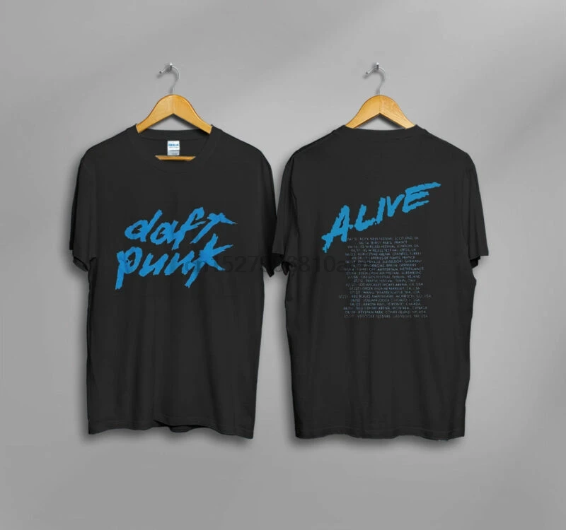 Новая Винтажная Футболка DAFT PUNK 2007 ALIVE с перепечаткой в США|Мужские футболки| |