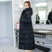 slim fashion women winter long coat thicken warm stand collar parka down jacket female 2021 solid hooded quilted outerwear