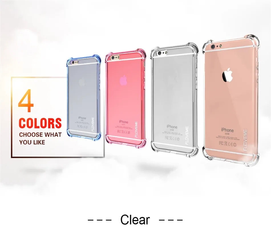 Floveme чехол для iPhone 6 S iPhone6 6 S iPhone 7 чехол плюс Crystal Clear Мягкие TPU Тонкий прозрачный чехол телефона Капа для iPhone 7 чехол на айфон 6 6s Plus чехол на айфон 7 7 Plus чехлы на телефон чехол на айфон