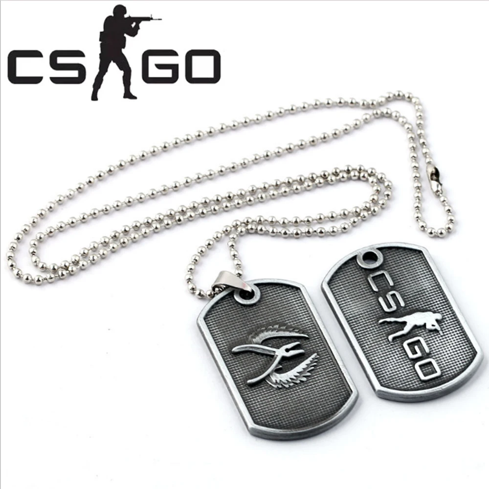 Игровой CS Go T/CT логотип команды собачья бирка кулон колье ожерелье для женщин