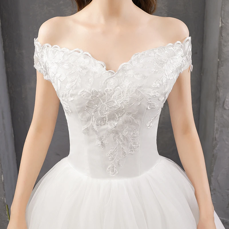 Vestidos De Novia роскошное простое свадебное платье нежное кружевное с v образным