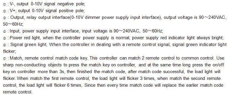AC110V-220 V Высокая Напряжение светодиодный RF Диммер DM015 1 канал 0-10В 1CH задней кромки затемнения 3 ключа с пультом дистанционного управления светодиодный RF Диммер Управление