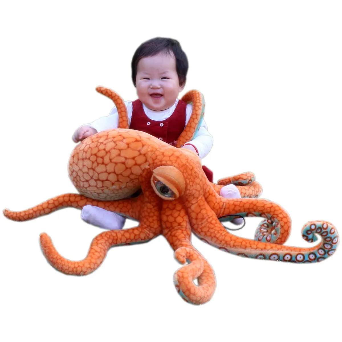 

Giant Realistic Stuffed Marine Animals Soft Plush Toy Octopus Orange,33.5 Inch or 85 cm,1PC