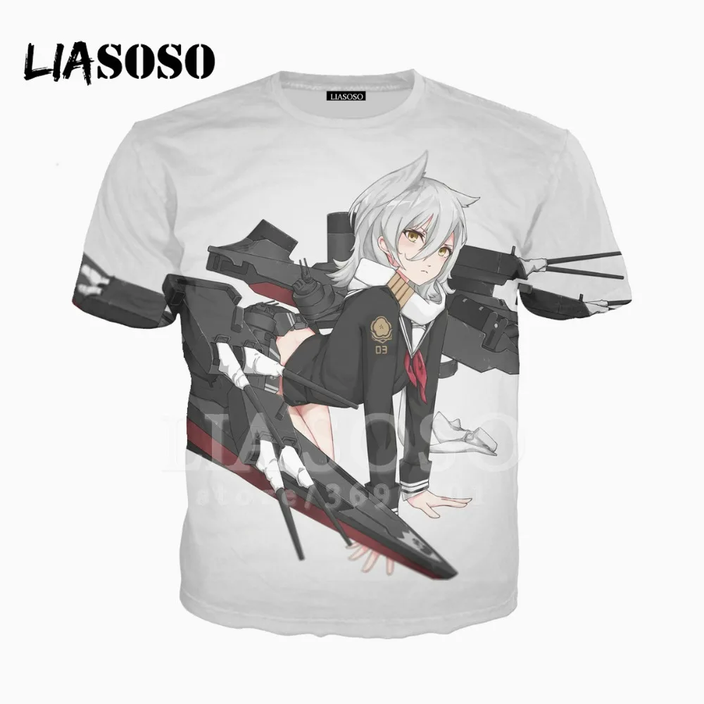 LIASOSO 3D унисекс с принтом аниме милые девушки Azur Lane футболка с круглым вырезом в стиле Харадзюку хип-хоп Hispter Повседневное Топы A499