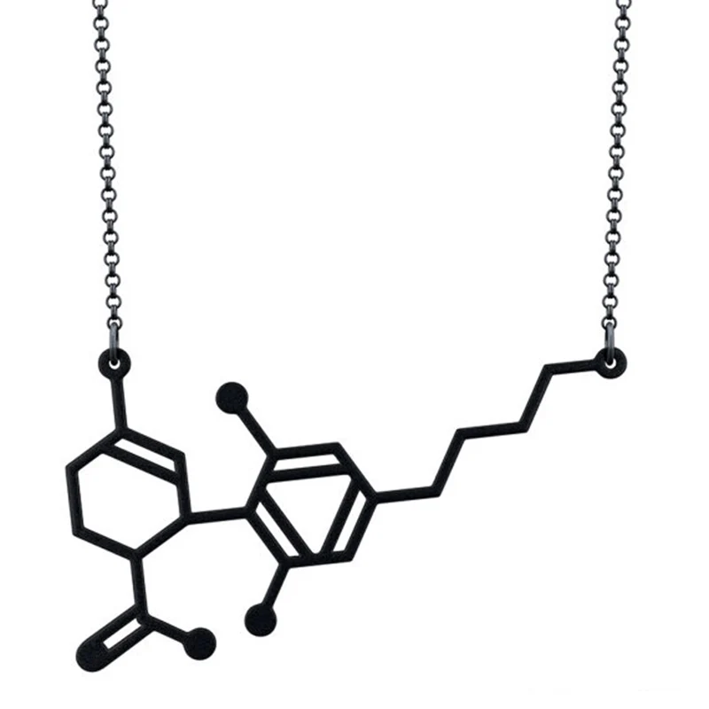 Ожерелье с молекулой каннабиноида CBD бесплатная доставка 12 шт./лот|Ожерелья