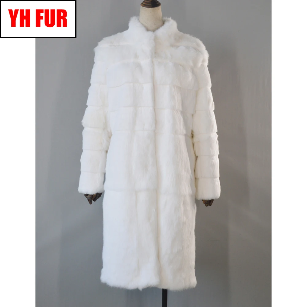 2020 леди осень зима куртка из натурального кроличьего меха с длинными Стиль