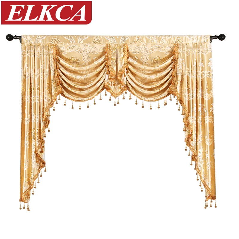 

ELKCA Valance European Royal Luxury Valance Curtains for Living Room Window Curtains for Bedroom Valance Curtains for Kitchen