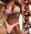 Женский комплект бикини пуш-ап, треугольный купальник с высокой талией, пляжная одежда, 2019