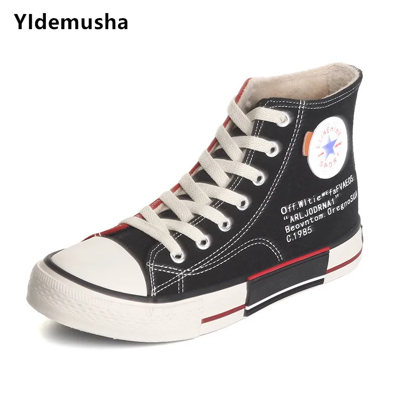 Женские холщовые туфли YIdemusha на шнуровке модные женские Unistyle с высоким верхом и вулканизированной подошвой
