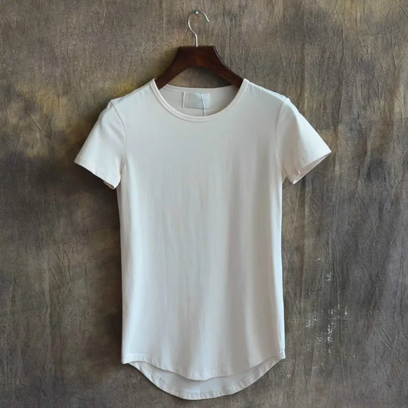 Летняя мужская футболка Мода 2017 летняя удлиненная в стиле хип хоп Мужская