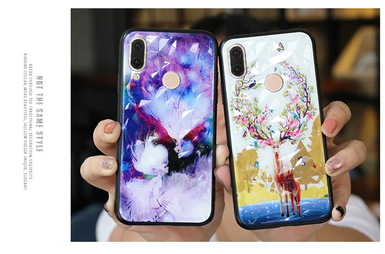 3D чехол с алмазной текстурой для Huawei P20 P30 Lite Plus Чехлы ромбовидный Honor 8X 10 роскошные