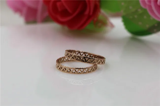 Женское кольцо с сердечком Martick розовое золото из нержавеющей стали 316L размер 4-9