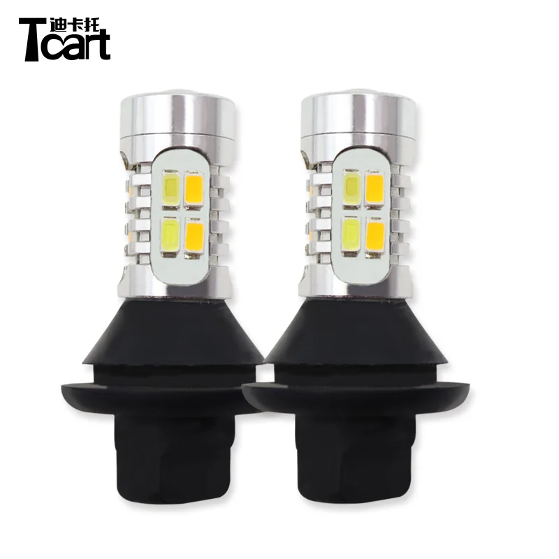 Светодиодные дневные ходовые огни Tcart 2 шт. PY21W S25 BAU15S 1156 и Передние Сигналы