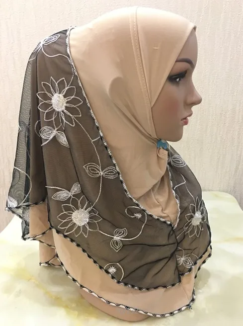 H1237a последние мусульманских one piece Амира хиджаб с одного emberoidery слой исламский