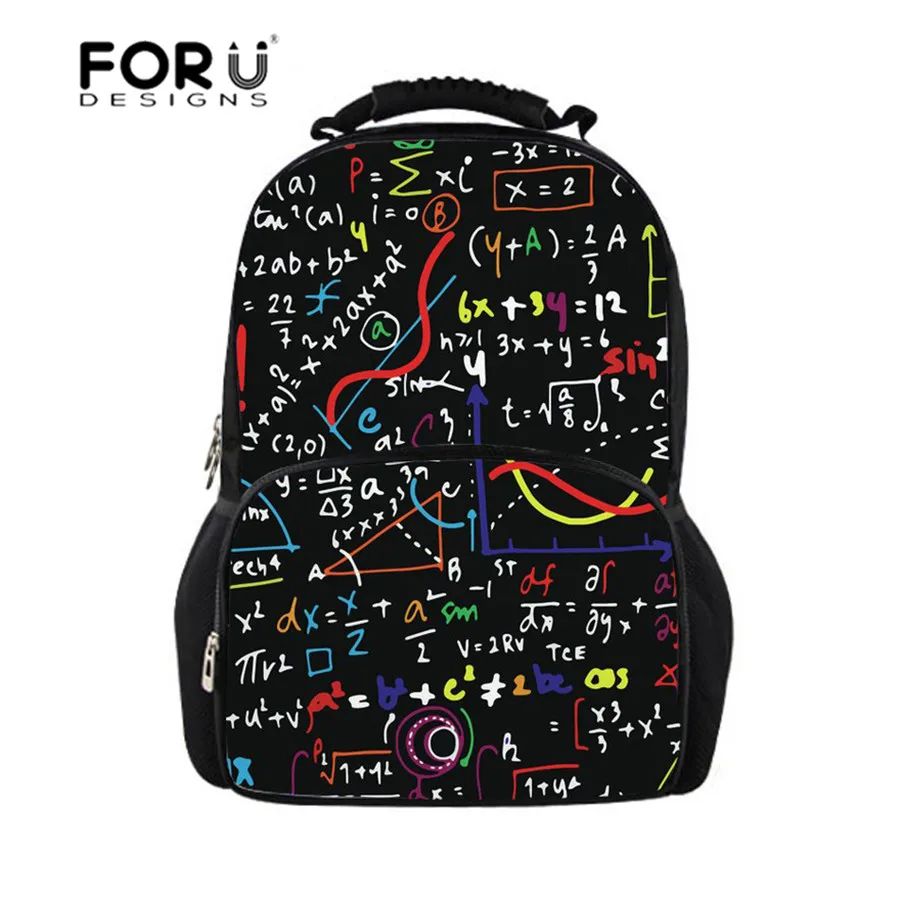 FORUDESIGNS/мужской рюкзак Tumblr с математическим узором для младшей школы студенческий