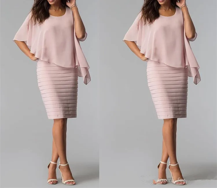 Элегантный vestido de madrinha мать новобрачных платья шифон жемчужина шеи длиной до колена платья костюмы шикарные женские Вечерние Выпускные платья