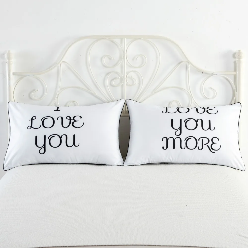 Наволочки 2 шт./компл. белый цвет романтичная наволочка для влюбленных пар