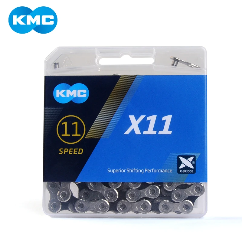 Велосипедная цепь KMC X11, модель 118L, 11 дюймов, с оригинальной коробкой и волшебной кнопкой, запчасти для горных велосипедов/Удочек