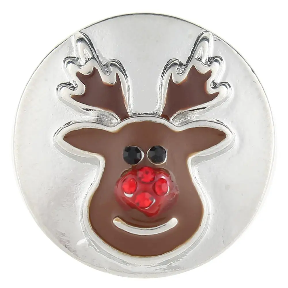 JaynaLee 20mm Christmas Xmas Animal Deer Ginger Snaps Fit Interchangeable Snap charm Jewelry for women men gifts GJS7038 | Украшения и