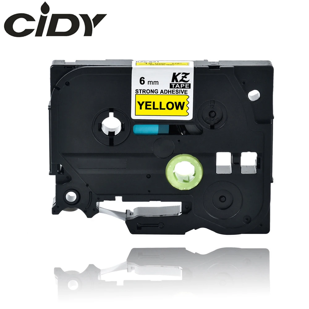 

CIDY Tze-S611 Tz-S611 black on yellow strong adhesive label Compatible P touch 6mm tze S611 tz S611 Label Tape Cassette ribbon