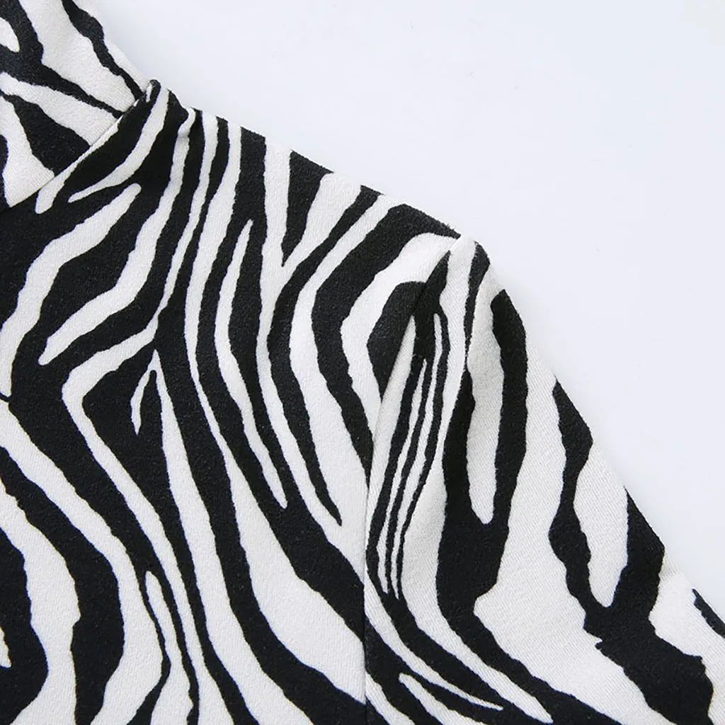 Женское облегающее повседневное мини-платье с принтом зебры женское платье vestidos