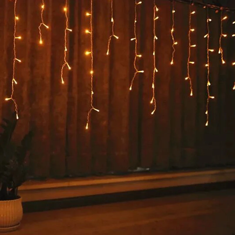 СВЕТОДИОДНАЯ Гирлянда занавеска JUNJUE с теплым белым светом 4 м|white curtain lights|curtain