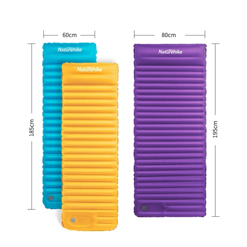 Naturehike NH18Q001-D Outdoor Push Inflatable Camping Mat for Tent Cold Waterproof Sleeping Pad Picnic Folding Mattress Winter | Спорт и