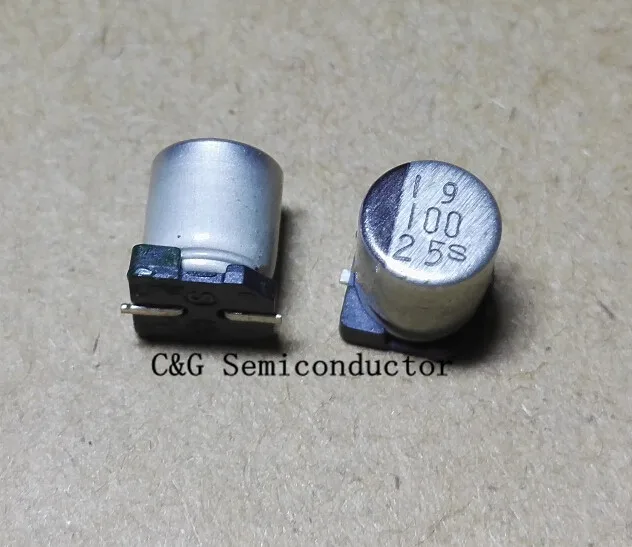 100 шт. мкФ 25 в SMD SMT алюминиевый электролитический конденсатор 6*7 мм оригинальный и