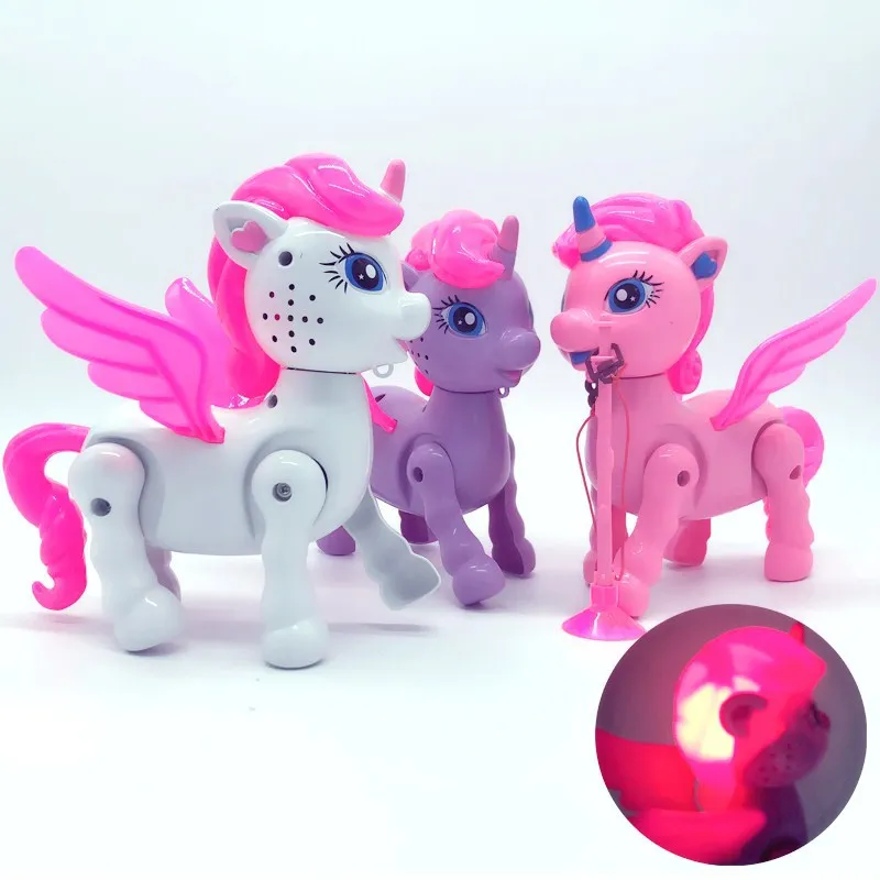 Новинка 2018 электрические игрушки единороги для прогулок светильник и музыка