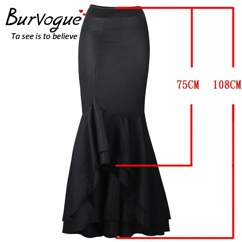 Burvogue стильная юбка Русалка стимпанк с высокой талией юбки модные Vestidos