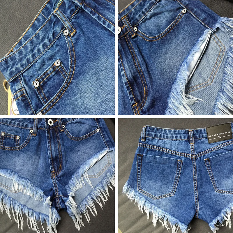 New Fashion Women Clothing Denim Shorts Jeans Tassel Classic Hot Short Personality High Waist Washed Bleached Lady | Женская одежда