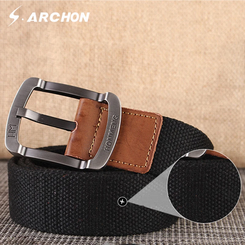 Мужской ремень в стиле милитари S.ARCHON повседневный Регулируемый тактический пояс