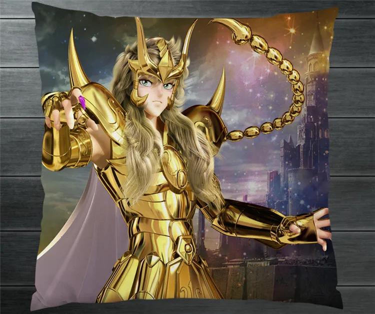 Saint Seiya Gold Sanit Zodiac Scorpio Milo Fanart 40*40 см Двусторонняя Наволочка Чехол для подушки