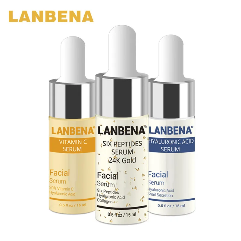 Сыворотка с гиалуроновой кислотой LANBENA + витамином C пептидами 24K Gold Acne Cream