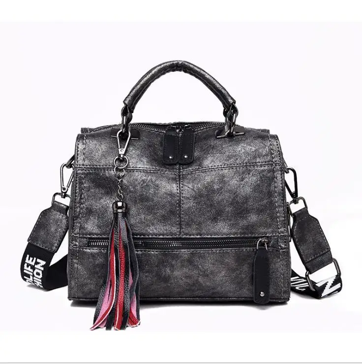 Серый Женская сумка через плечо bolsos mujer bolsas feminina torebki damskie borse Да Донна винтажная женская сумка - Цвет: Серый