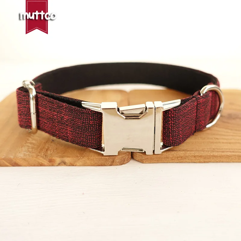 MUTTCO retailing handsome bow-knot dog collar THE RED SUIT unique design bow tie collars and leashes set 5 sizes UDC006 | Дом и сад