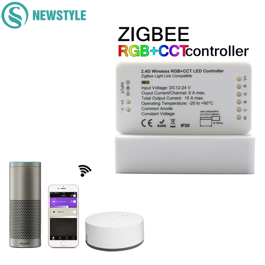 Светодиодный контроллер ZIGBEE DC12 24V совместимый с умным приложением светодиодный