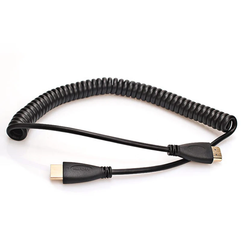 Эластичный спиральный пружинный HDMI видео кабель для мужчин V1.4 HD 1080P 3D шнур