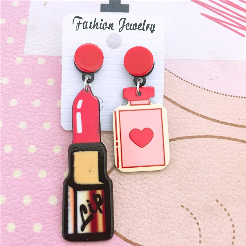 Модные серьги пусеты с героями мультфильмов Корейская версия женские акриловые