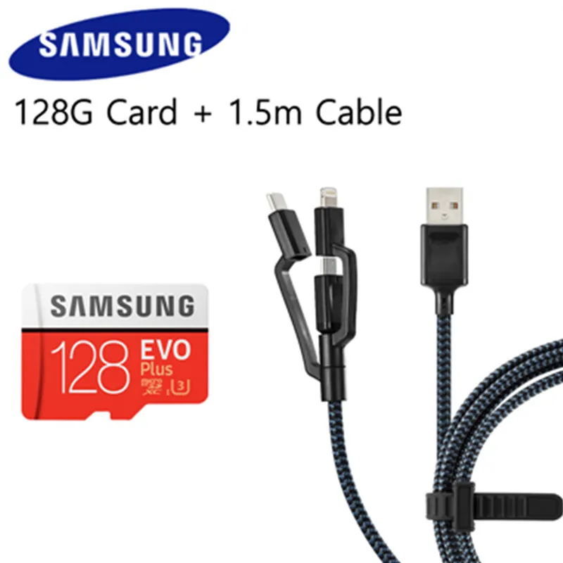 128gCable Оригинальная карта памяти SAMSUNG, 32 ГБ, класс 10 U3/U1, 64 ГБ, 128 ГБ, 32 ГБ, флеш-карта TF, карта Micro SD, карта Microsd для samrtphone и настольного ПК - Емкость: 128gCable