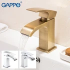 Gappo водопад на бортике смесители для умывальника ванная комната холодной и горячей воды Латунь 3 узора смесители с одной ручкой кран