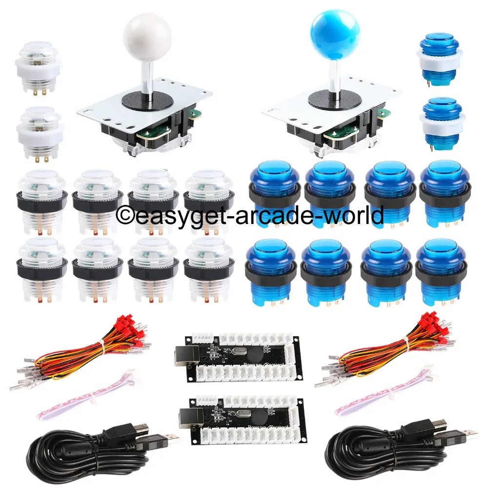 Аркадные игры DIY Набор USB энкодер для ПК Джойстик 5 Pin Rockers + 20 x LED кнопочных кнопок с