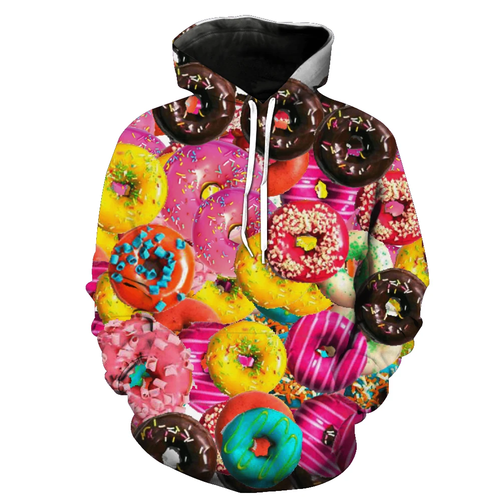 

2019 New Fashion Sweatshirt Men / Women 3d Hoodies Print food Dessert cake Slim Unisex Slim Stylish Hooded Hoodies