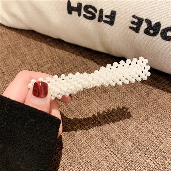 pearl bow clip Жемчужная заколка для волос стразы заколка с застежкой для женщин и девушек аксессуары для укладки волос Aligator зажим для волос Корейская заколка для волос - Окраска металла: pearl bow clip